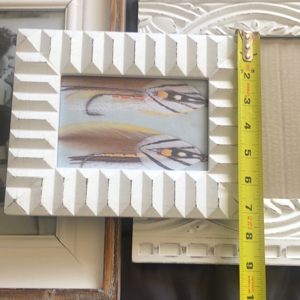 COPY - Set of three vintage look white wash photo frames.